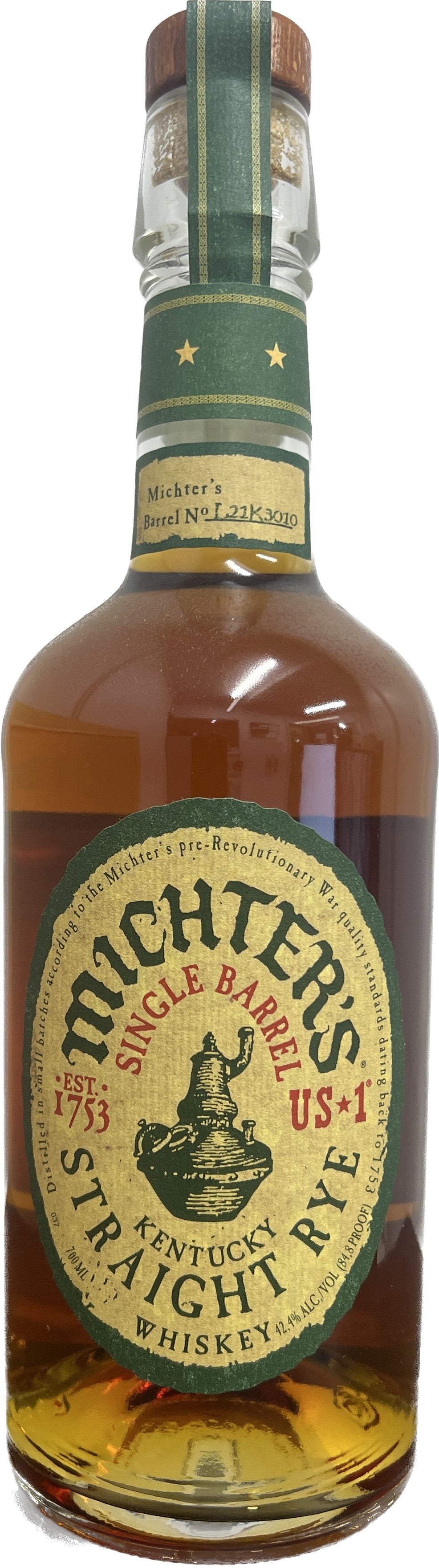 Michter's Single Barrel Kentucky Straight rye whiskey